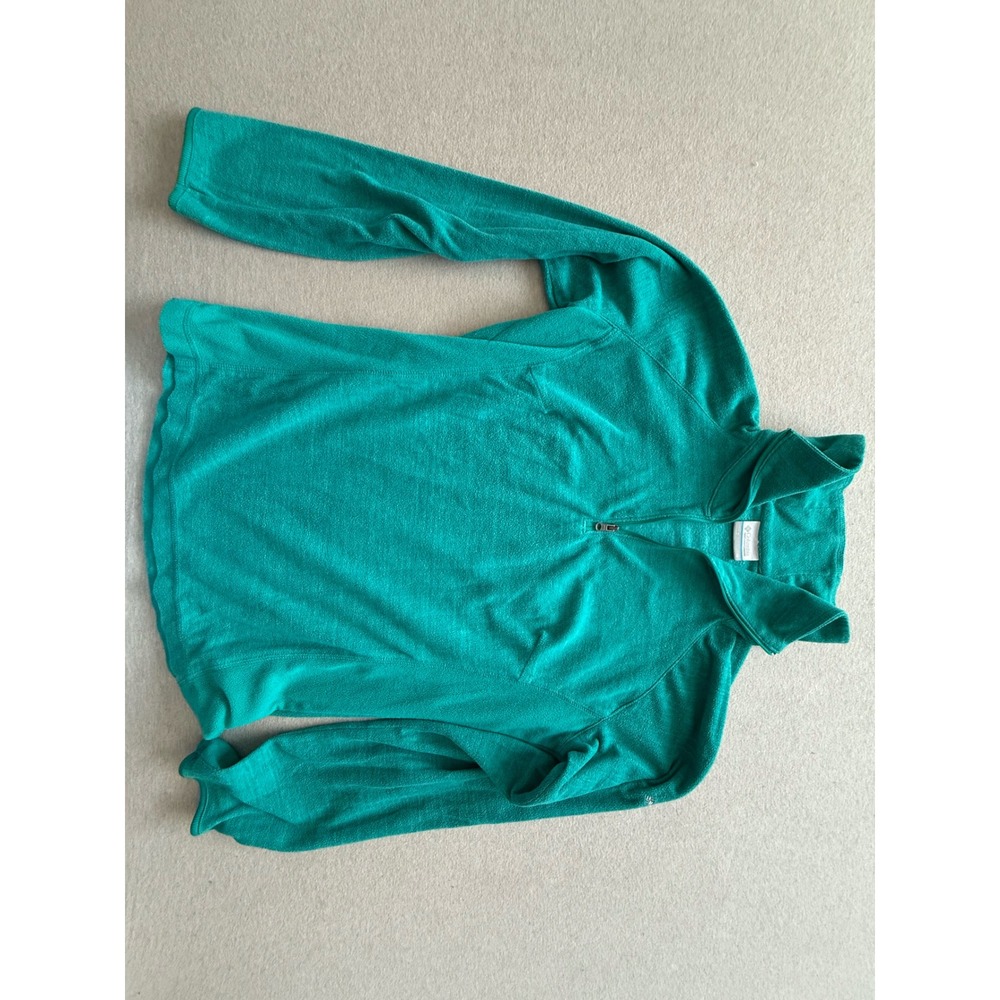 Columbia Womens Teal Green Quarter Zip Fleece Pullover Jacket Size Medium
